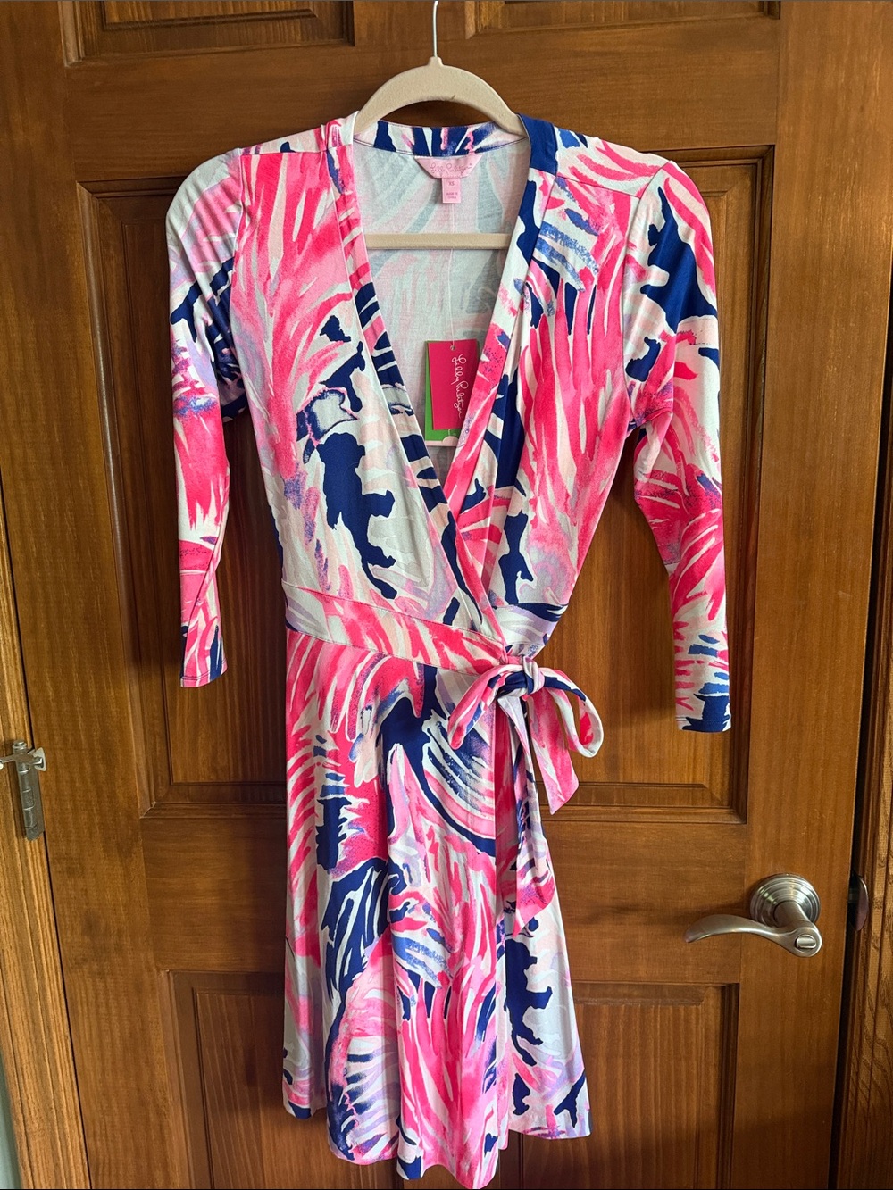 Lilly Pulitzer Vibrant Pink & Navy Wrap Dress